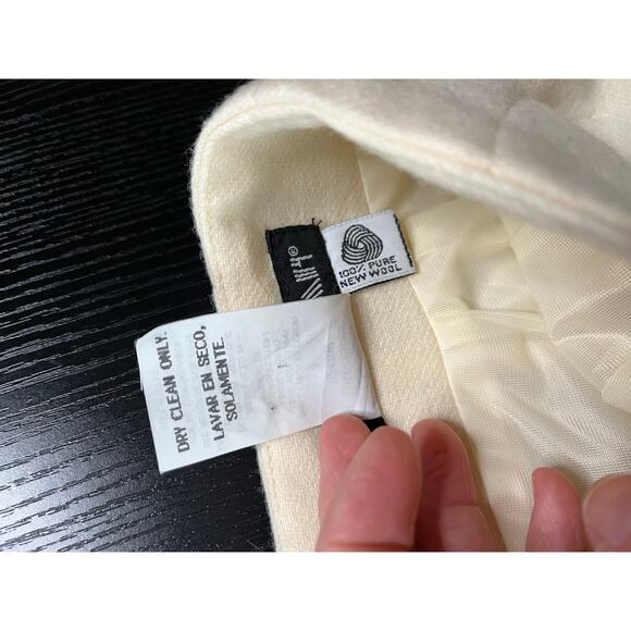 Vintage Savanna Winter White Wool Pencil Skirk - Picture 7 of 10